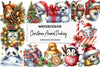 Christmas Animal Peeking Clipart Bundle