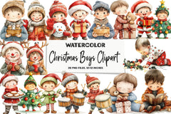 Christmas Boys Clipart Bundle - CraftNest - Digital Crafting and Art