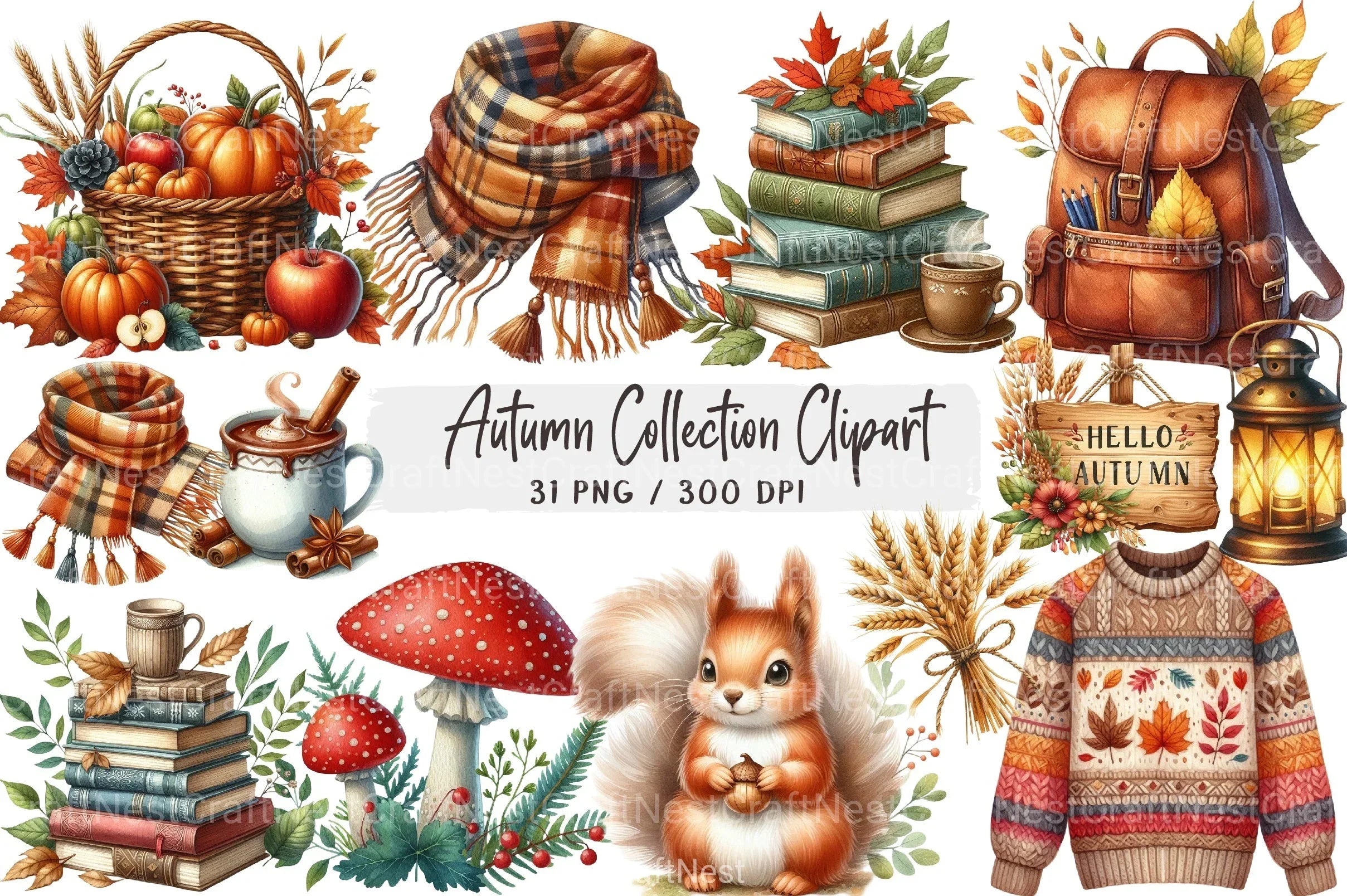 Autumn Collection Clipart Bundle 16 - CraftNest - Digital Crafting and Art