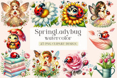 Spring Ladybug Clipart Bundle - CraftNest - Digital Crafting and Art
