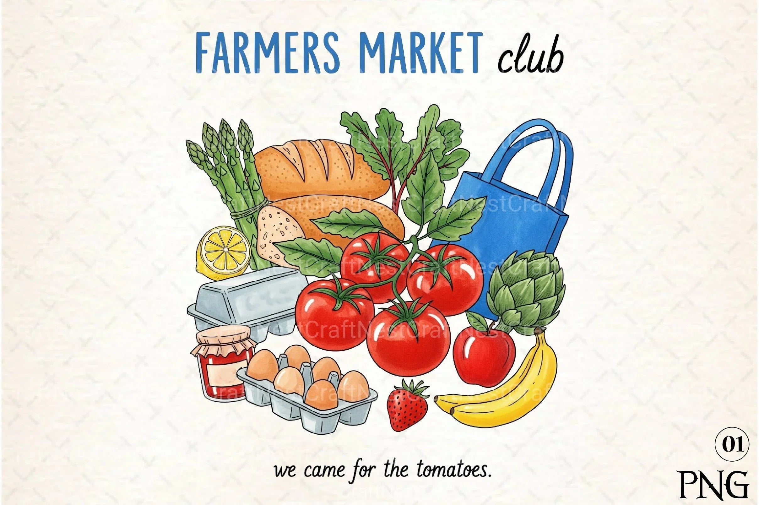 Farmers Market Hand Drawn Clipart Bundle - CraftNest - Digital Crafting and Art