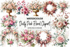 Dusty Pink Floral Clipart Bundle