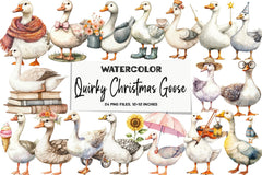 Quirky Christmas Goose Clipart Bundle - CraftNest - Digital Crafting and Art