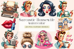 Sarcastic Housewife Clipart Bundle - CraftNest - Digital Crafting and Art