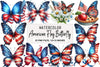 American Flag Butterfly Clipart Bundle
