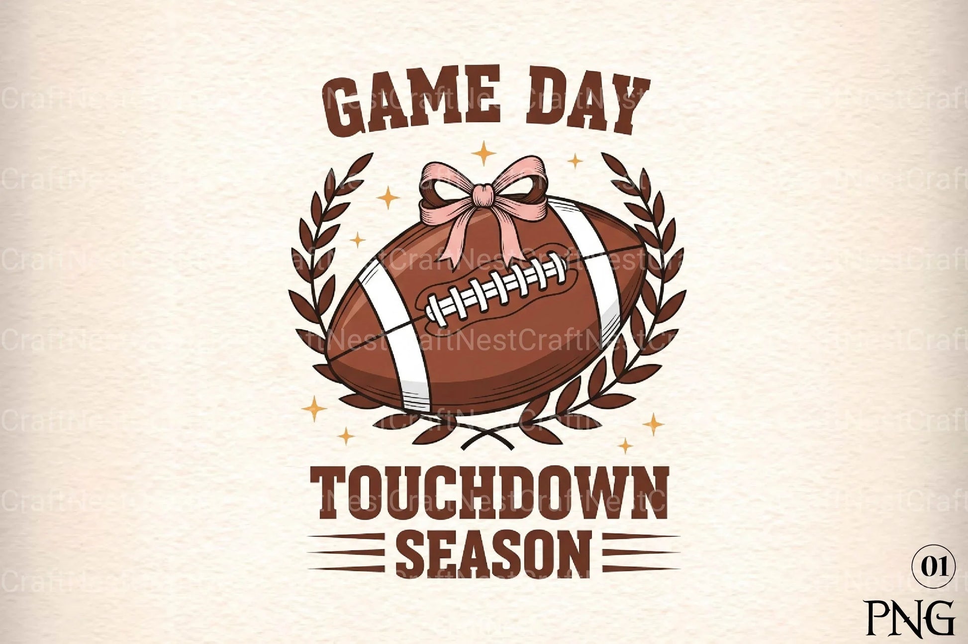 Game Day Football Bow & Touchdown Clipart Bundle - CraftNest - Digital Crafting and Art