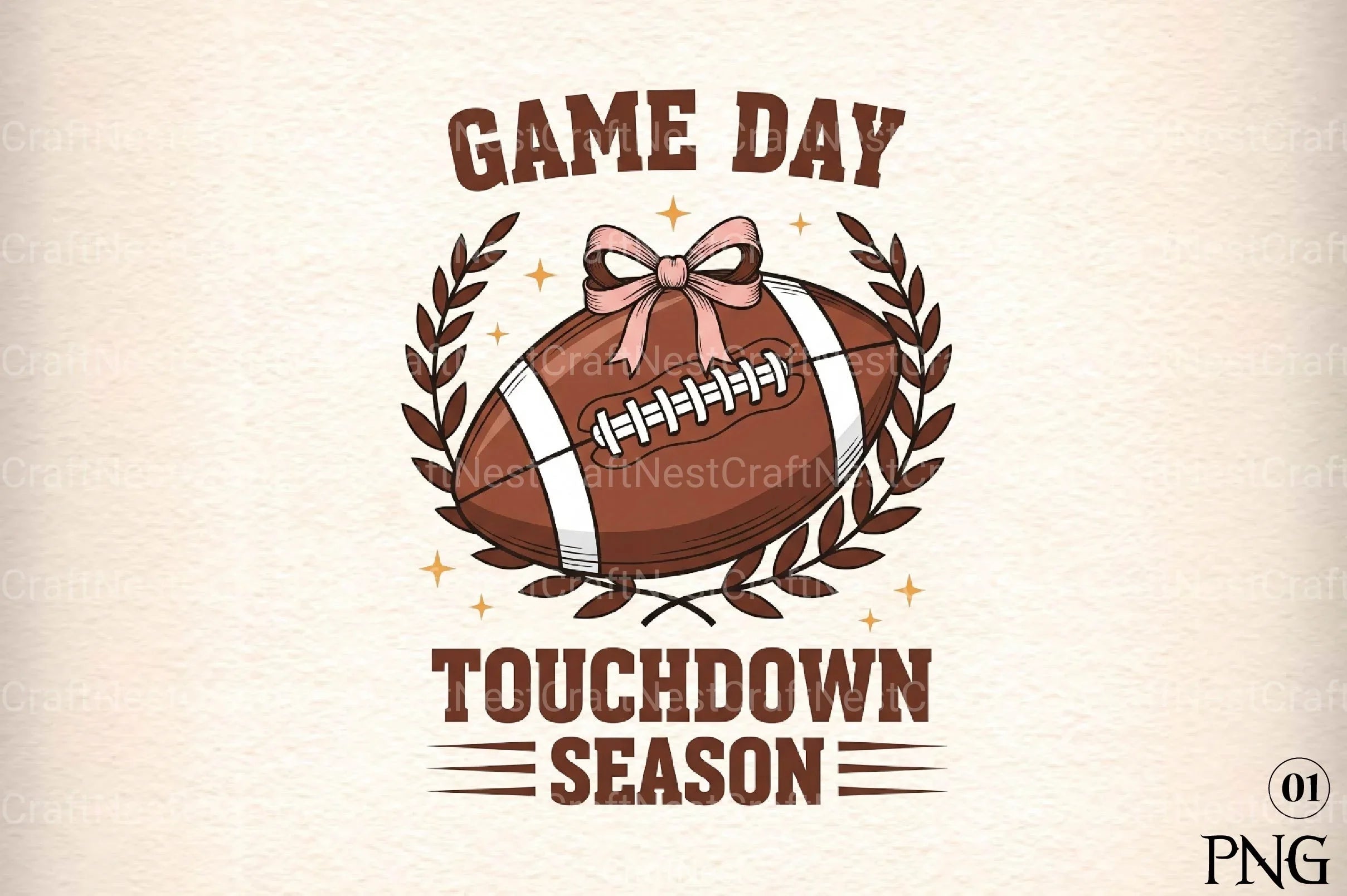 Game Day Football Bow & Touchdown Clipart Bundle - CraftNest - Digital Crafting and Art