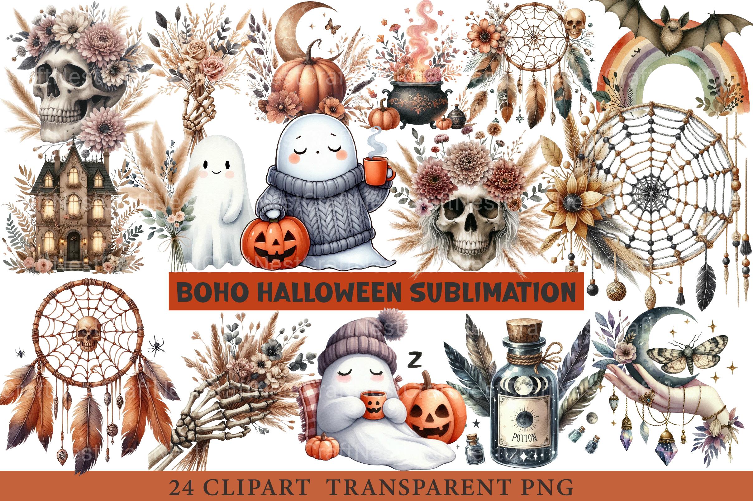 Boho Halloween Clipart