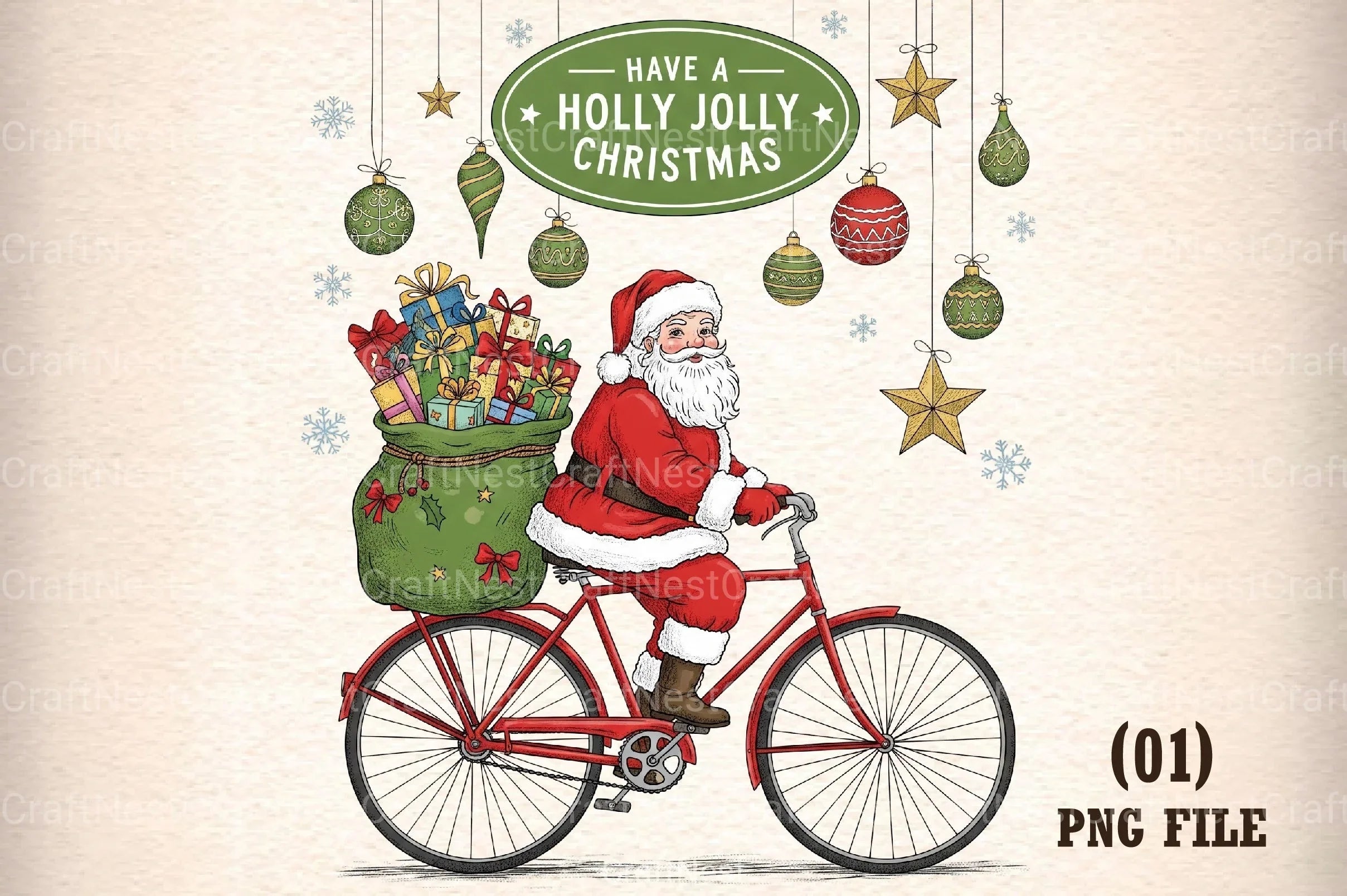 Vintage Christmas Santa Claus Clipart Bundle