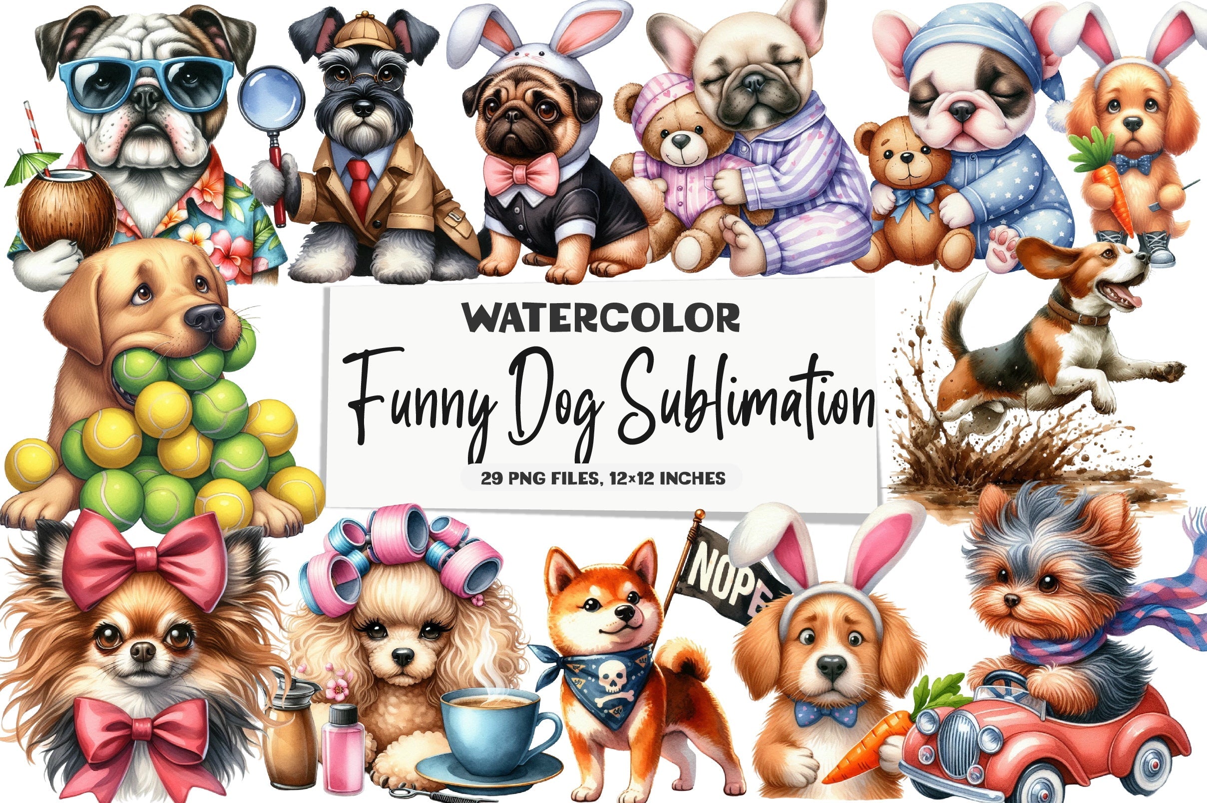 Funny Dog Clipart Bundle