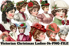 Victorian Christmas Ladies Clipart Bundle - CraftNest - Digital Crafting and Art