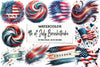 4th of July Brushstroke Clipart Bundle