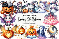 Dreamy Cute Halloween Clipart Bundle - CraftNest - Digital Crafting and Art