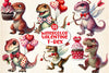Valentine's Day T-Rex Clipart Bundle