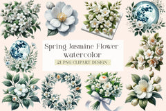 Spring Jasmine Flower Clipart Bundle - CraftNest - Digital Crafting and Art