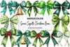 Green Coquette Christmas Bow Clipart Bundle