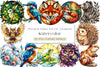 Stained Glass Forest Animals Clipart Bundle