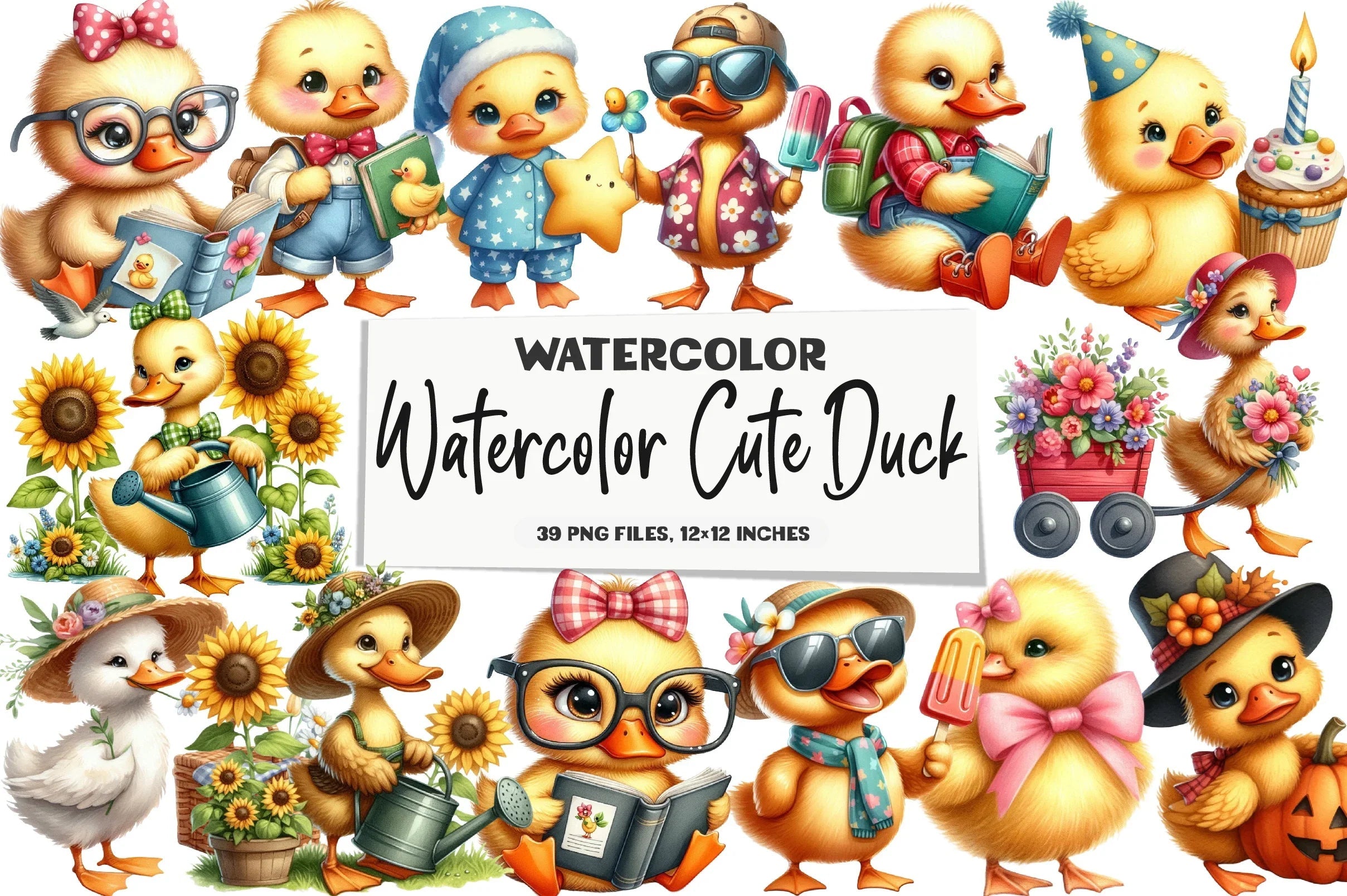 Cute Duck Clipart Bundle - CraftNest - Digital Crafting and Art