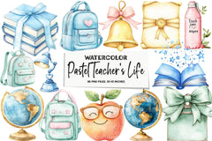 Pastel Teacher's Life Clipart Bundle - CraftNest - Digital Crafting and Art