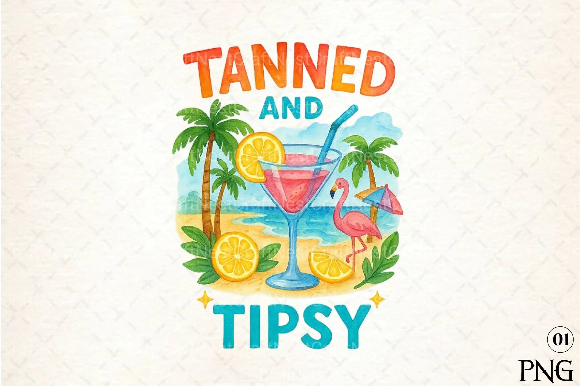 Tanned Tipsy Summer Clipart Bundle - CraftNest - Digital Crafting and Art