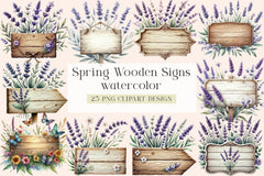Spring Wooden Signs Clipart Bundle - CraftNest - Digital Crafting and Art