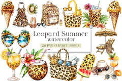 Leopard Print Summer Clipart Bundle - CraftNest - Digital Crafting and Art