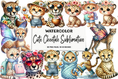 Cute Cheetah Clipart Bundle - CraftNest - Digital Crafting and Art