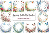 Spring Butterfly Border Clipart Bundle