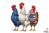 Patriotic USA Chicken 4th of July Clipart Bundle