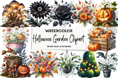 Halloween Garden Clipart Bundle - CraftNest - Digital Crafting and Art