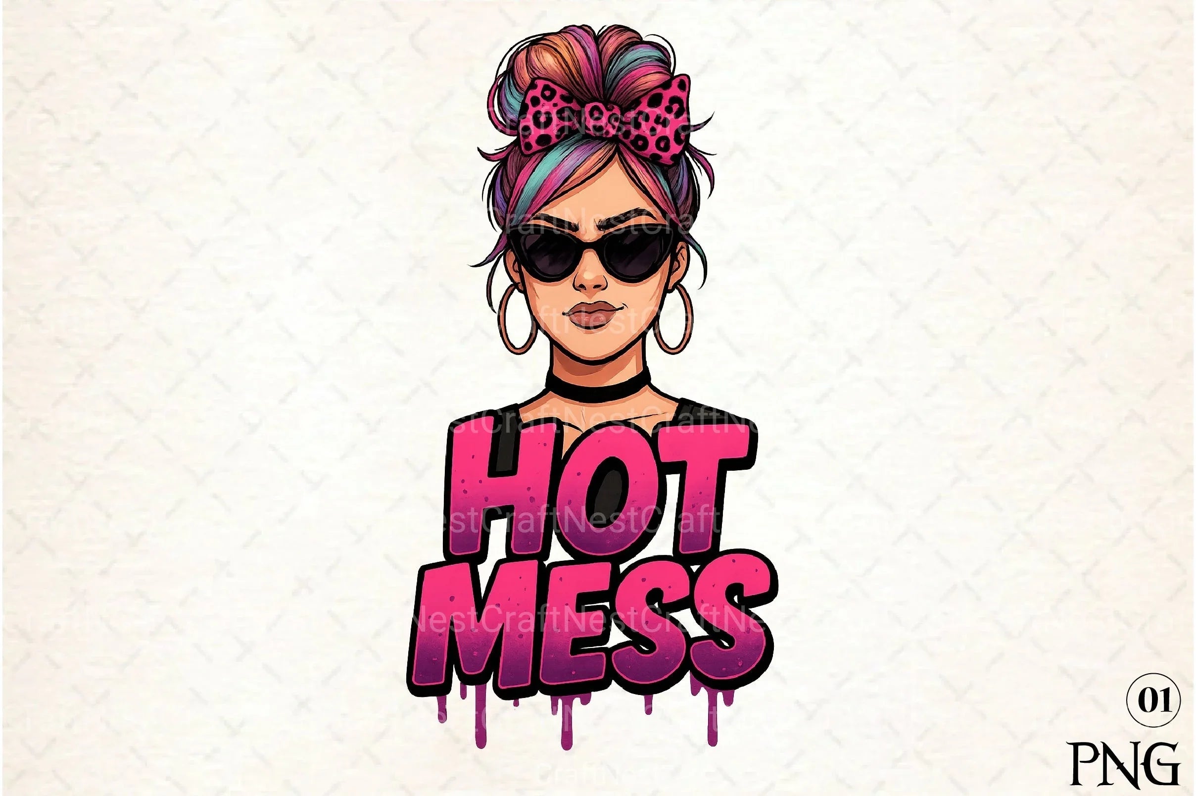 Pink Glitter Leopard Print Mom Clipart Bundle 4 - CraftNest - Digital Crafting and Art