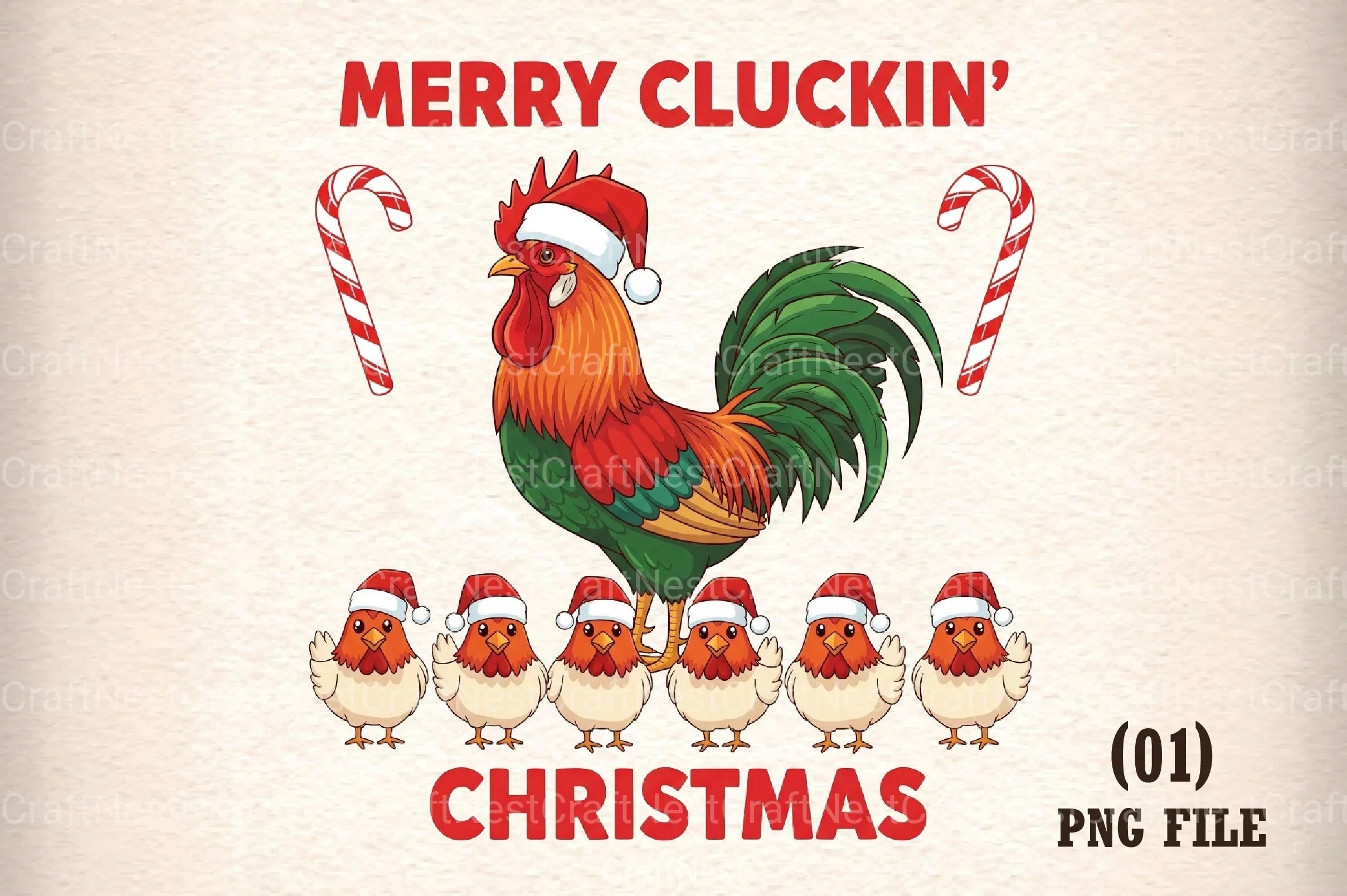 Merry Cluckin' Christmas Clipart Bundle - CraftNest - Digital Crafting and Art
