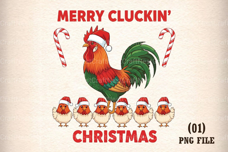 Merry Cluckin' Christmas Clipart Bundle - CraftNest - Digital Crafting and Art