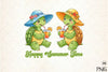 Happy Summer Time Turtles Clipart Bundle