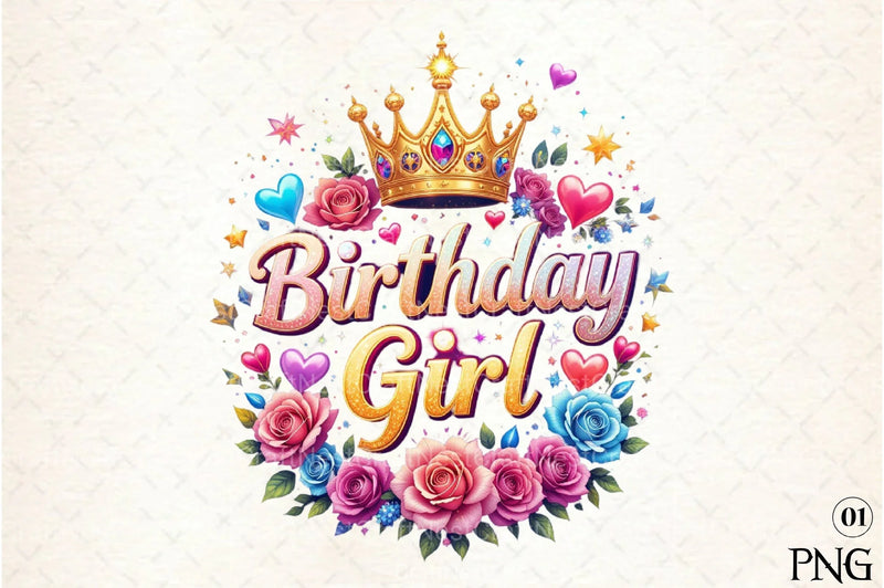 Birthday Girl Floral Clipart Bundle 22 - CraftNest - Digital Crafting and Art