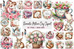 Romantic Mother's Day Clipart Bundle - CraftNest - Digital Crafting and Art