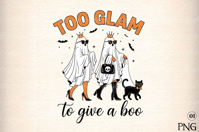 Too Glam to Give a Boo: Funny Halloween Clipart Bundle - CraftNest - Digital Crafting and Art