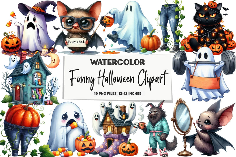 Funny Halloween Clipart Bundle - CraftNest - Digital Crafting and Art