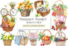 Summer Basket Clipart Bundle