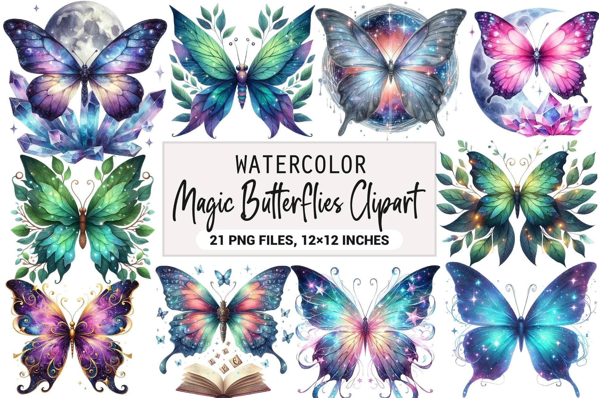 Magic Butterflies Clipart Bundle - CraftNest - Digital Crafting and Art