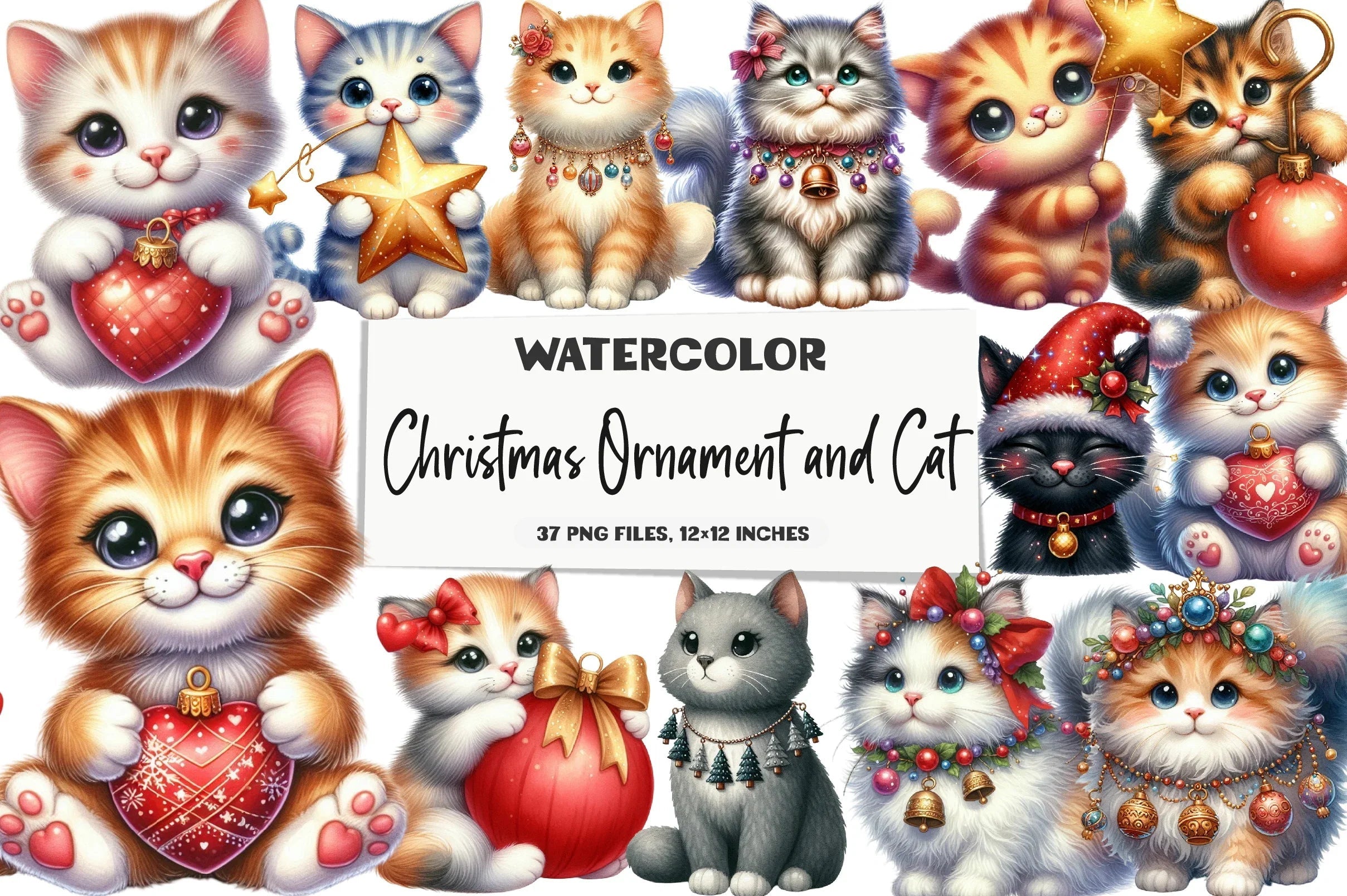 Christmas Ornament & Cat Clipart Bundle - CraftNest - Digital Crafting and Art