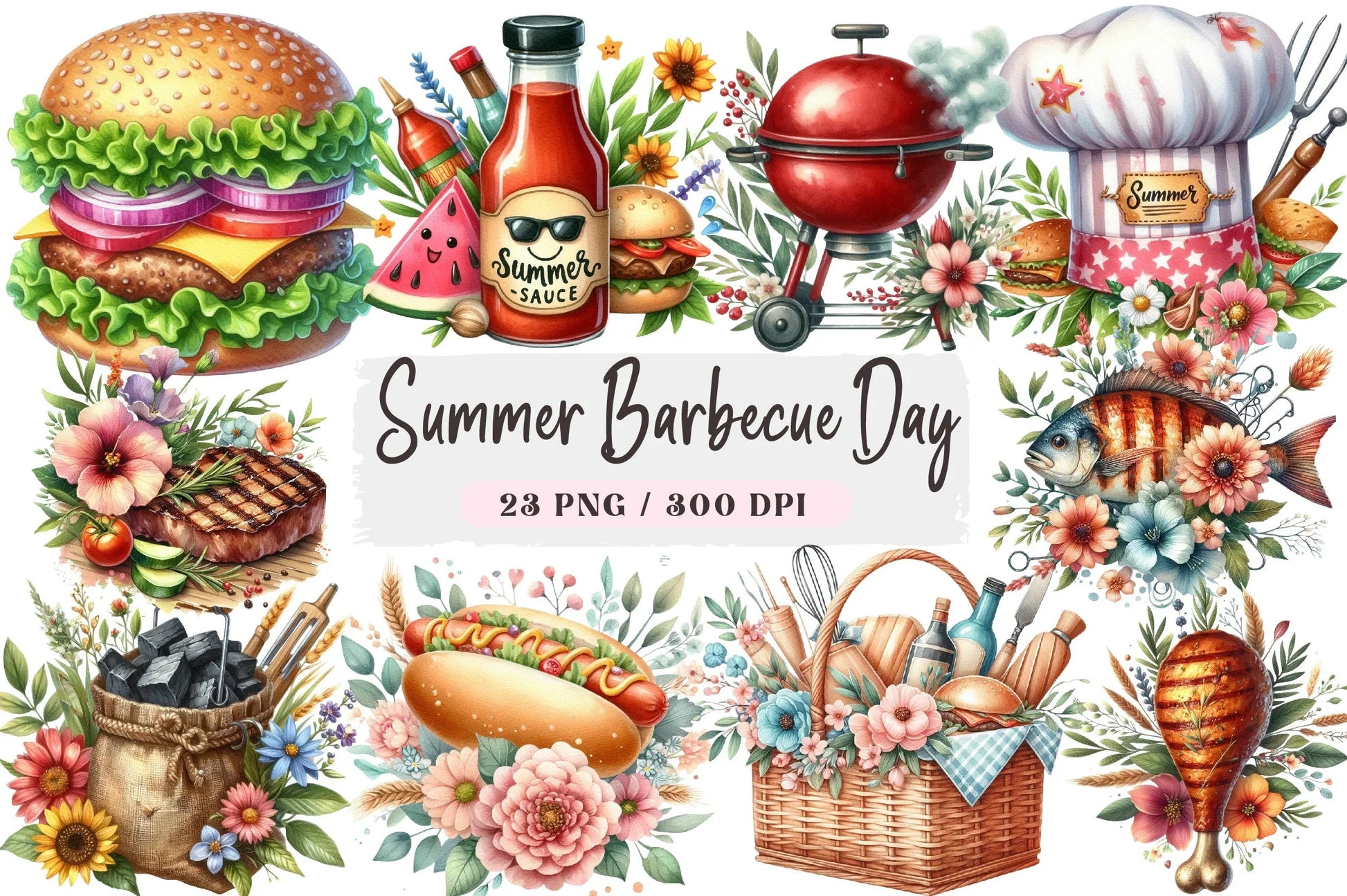 Summer Barbecue Day Clipart Bundle - CraftNest - Digital Crafting and Art