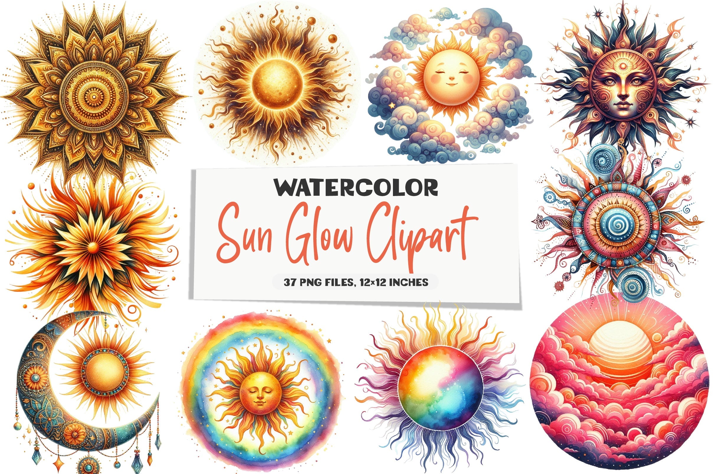 Sun Glow Clipart Bundle