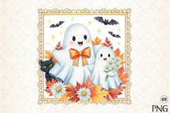 Fall Halloween Cute Ghost Clipart Bundle - CraftNest - Digital Crafting and Art