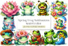 Spring Frog Clipart Bundle