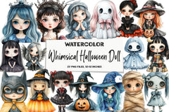 Whimsical Halloween Doll Clipart Bundle - CraftNest - Digital Crafting and Art