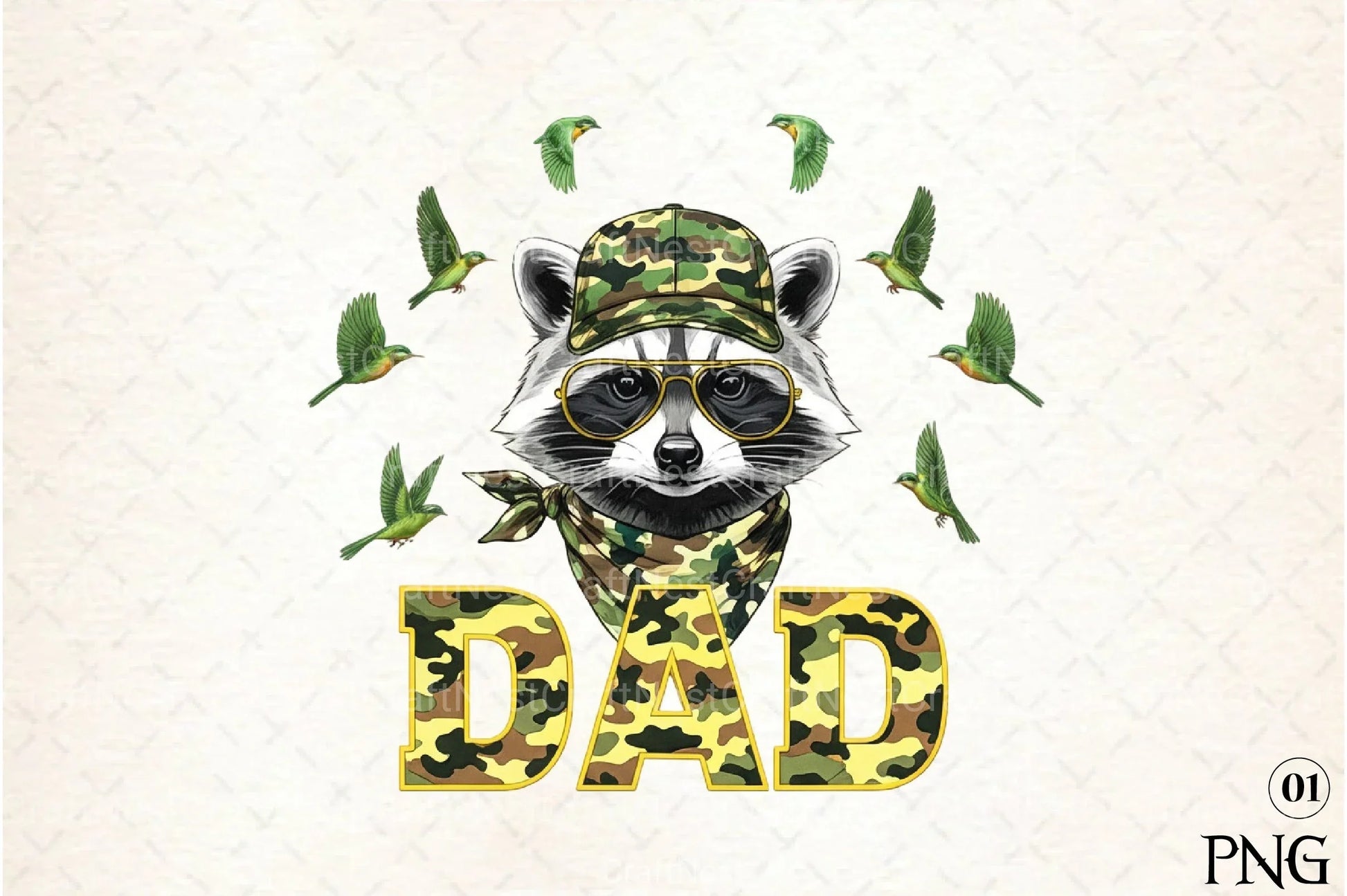 Camo Raccoon Woodland Clipart Bundle - CraftNest - Digital Crafting and Art