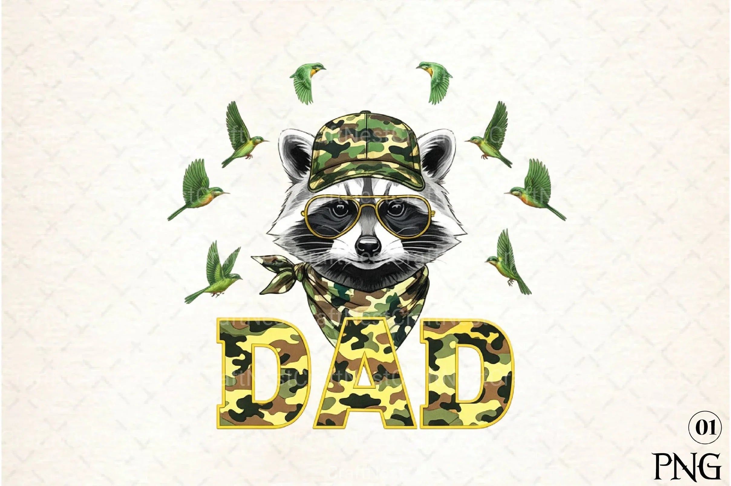 Camo Raccoon Woodland Clipart Bundle - CraftNest - Digital Crafting and Art