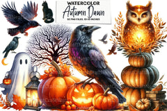 Autumn Dawn Halloween Clipart Bundle 3 - CraftNest - Digital Crafting and Art