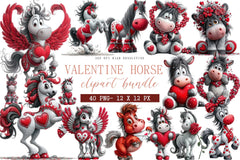 Valentine Horse Clipart Bundle - CraftNest - Digital Crafting and Art